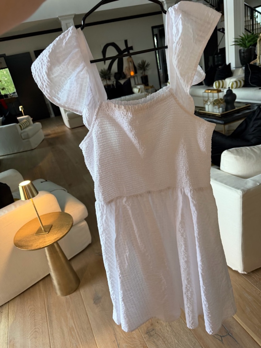 Old Navy White Babydoll Sundress with Flutter Sleeves